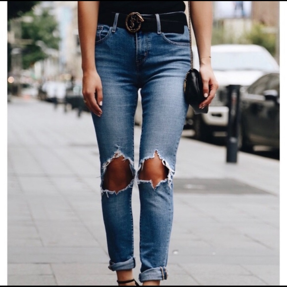 Levi’s Women’s 721 High Rise Ripped Skinny Jeans Size 27 Destroyed Distressed